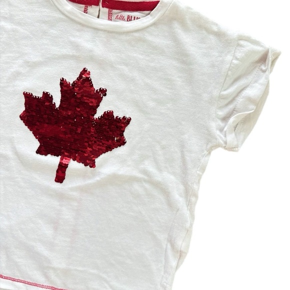 Little Blue House Girls Flip Sequin Canada Day  Tee Shirt Size 6 - Picture 4 of 7